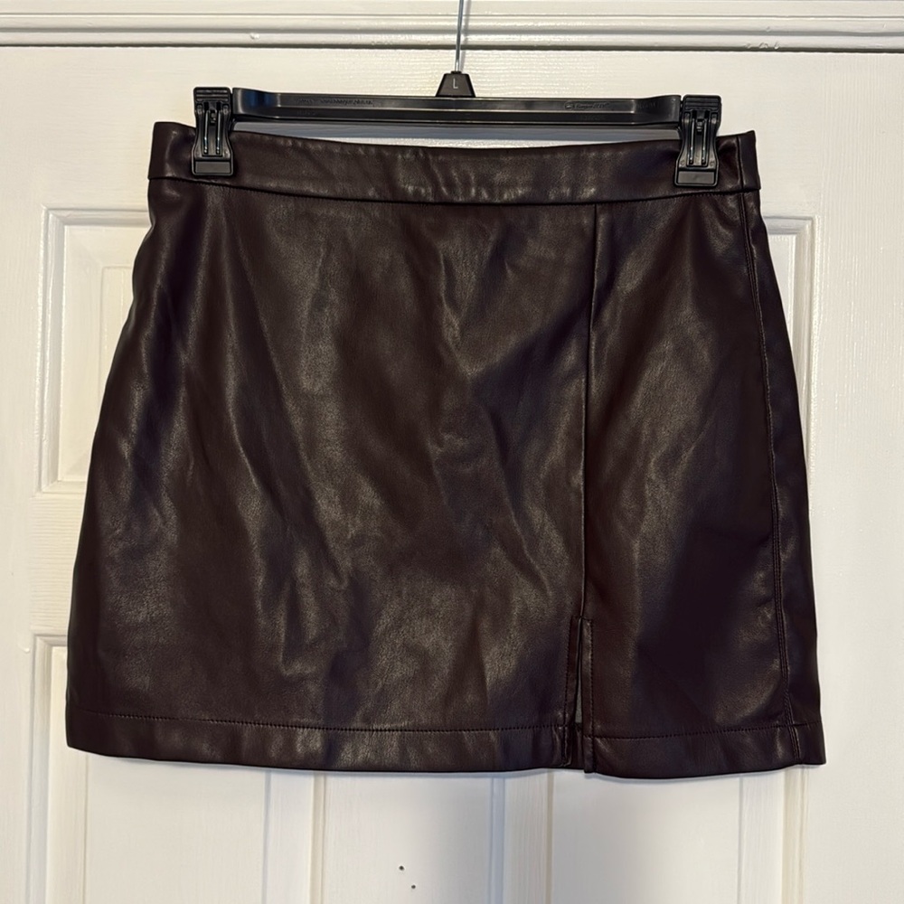 Brown Leather Skirt